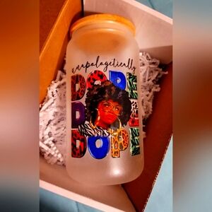 Unapologetically Dope glass can cup